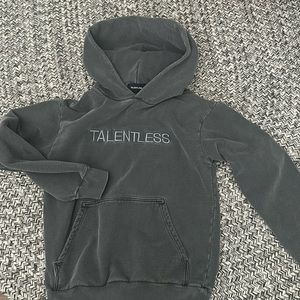 TALENTLESS dark grey circle embroidered hoodie